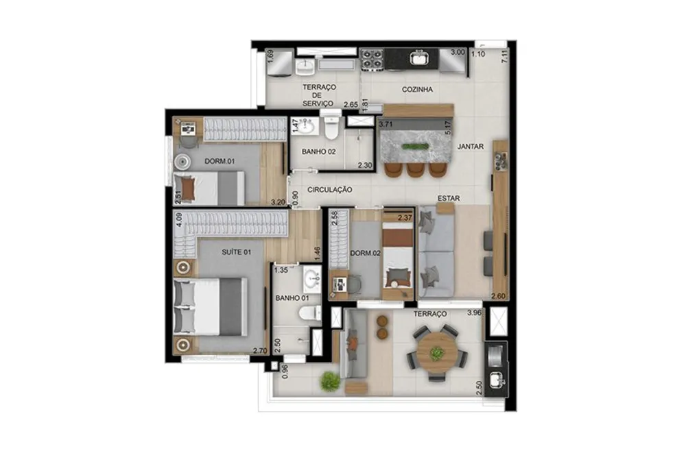 Apartamento, 3 quartos, 91 m² - Foto 11