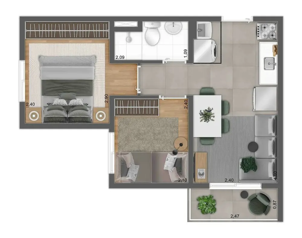 Apartamento, 1 quarto, 27 m² - Foto 12