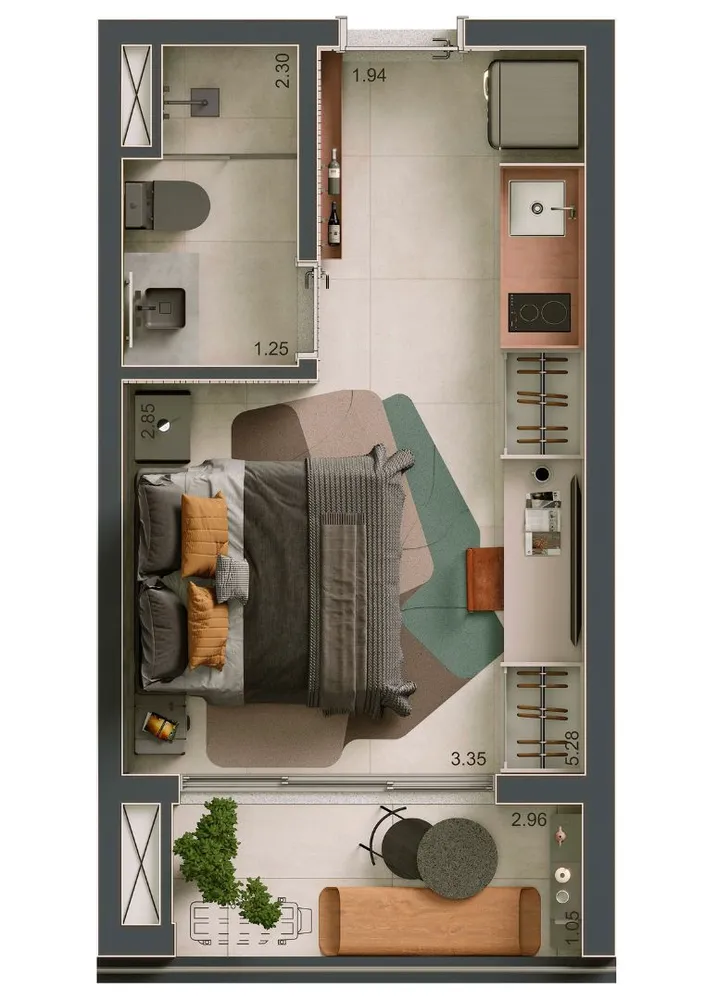 Kitnet-Studio, 24 m² - Foto 3