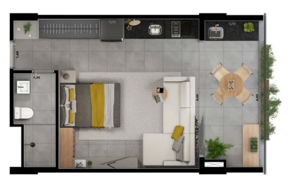 Apartamento, 1 quarto, 57 m² - Foto 12
