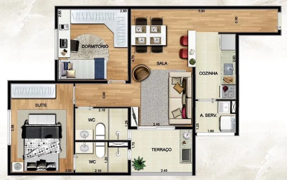 Apartamento, 3 quartos, 71 m² - Foto 7