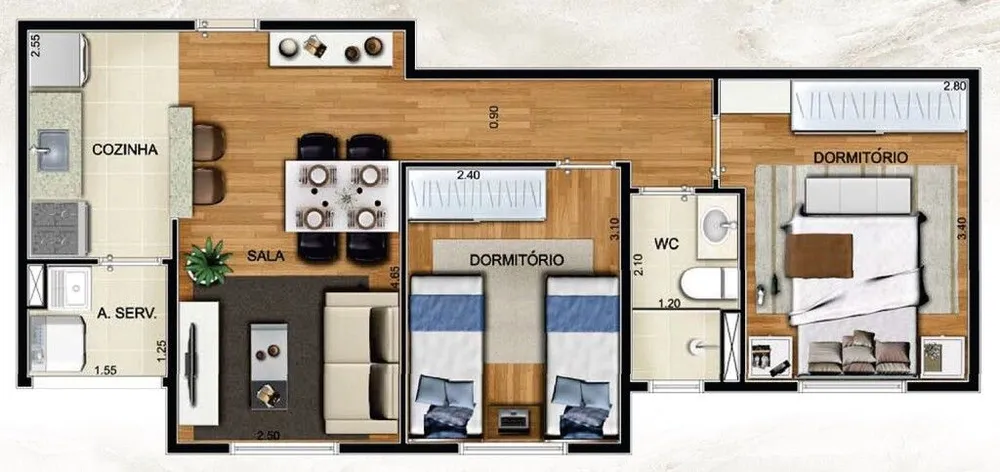 Apartamento, 3 quartos, 71 m² - Foto 6
