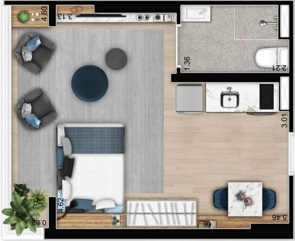 Kitnet-Studio, 29 m² - Foto 3