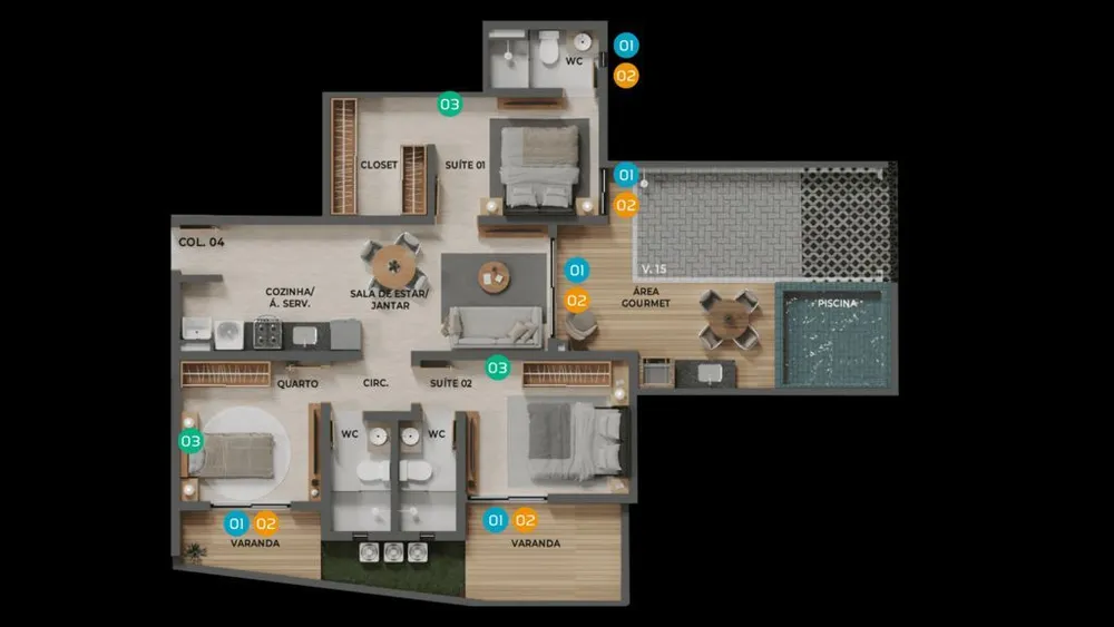 Cobertura, 2 quartos, 43 m² - Foto 11