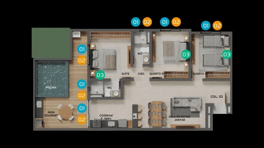 Cobertura, 2 quartos, 43 m² - Foto 10