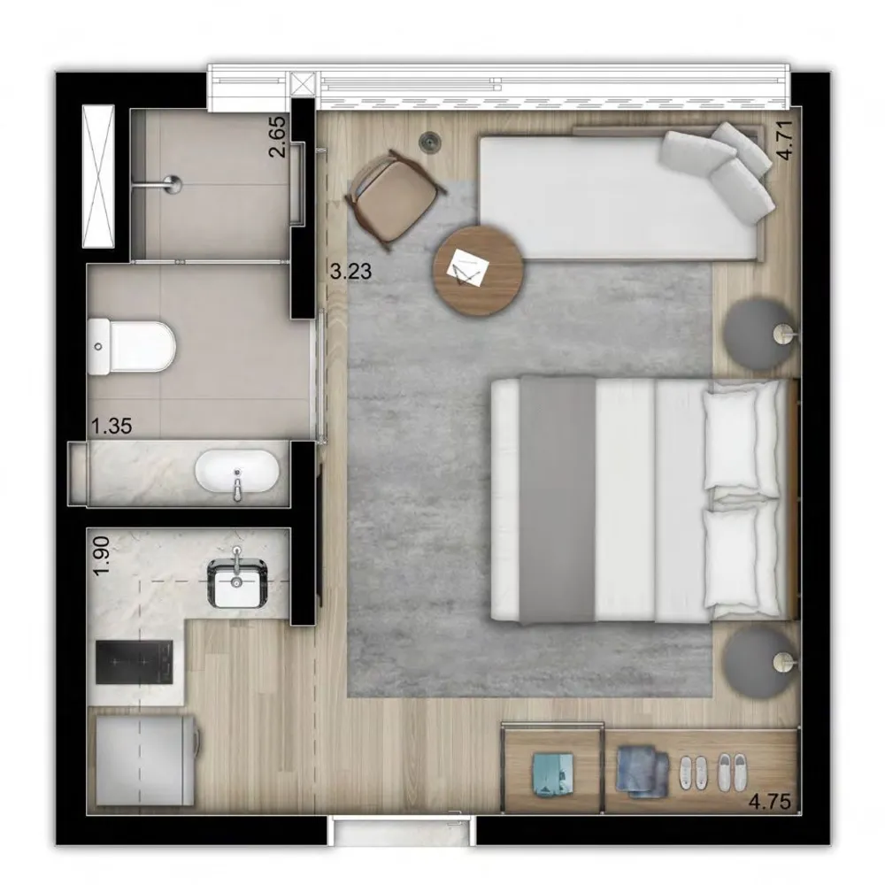 Apartamento, 1 quarto, 50 m² - Foto 2