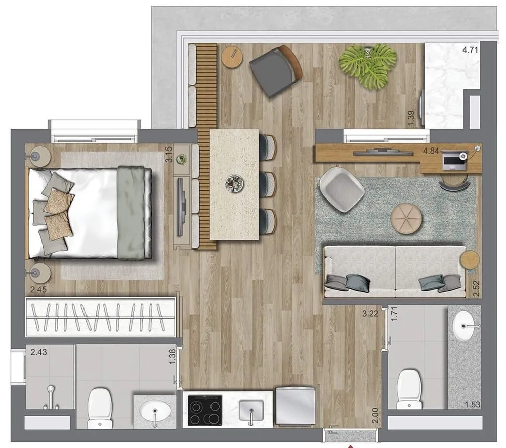 Apartamento, 2 quartos, 40 m² - Foto 12