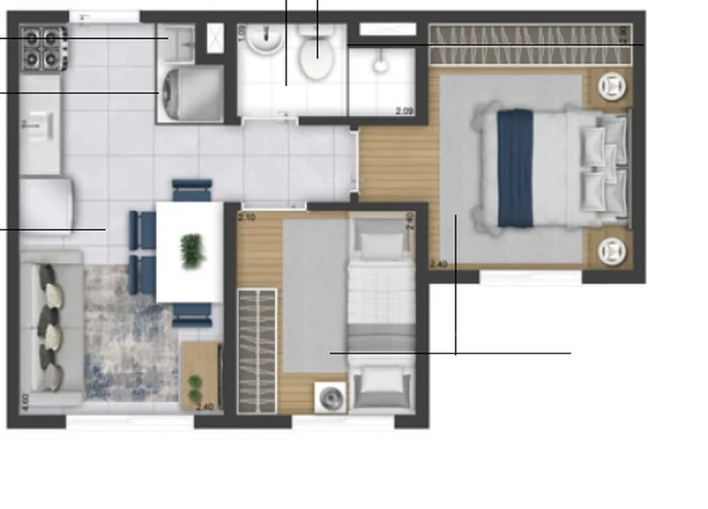 Apartamento, 2 quartos, 32 m² - Foto 12