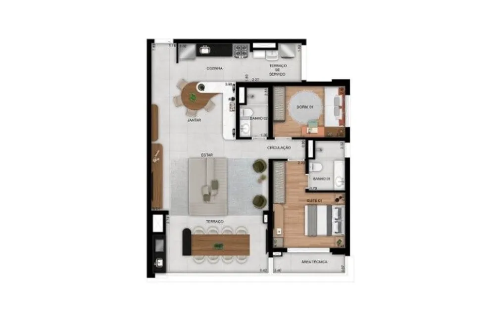 Apartamento, 2 quartos, 71 m² - Foto 2