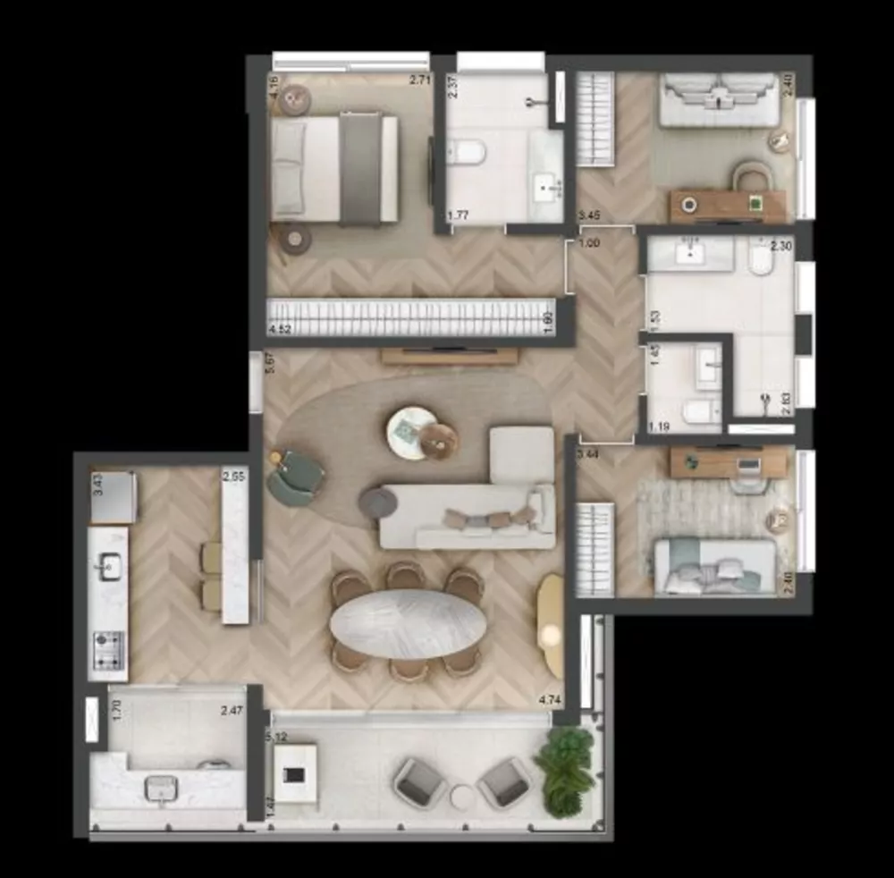 Cobertura, 3 quartos, 221 m² - Foto 7