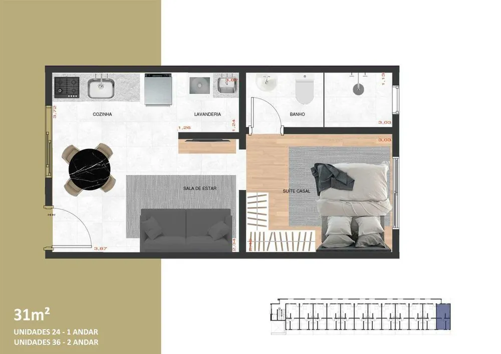 Apartamento, 1 quarto, 33 m² - Foto 10