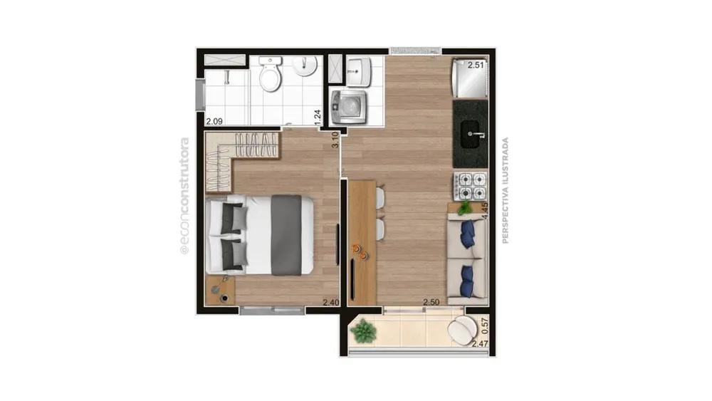 Apartamento, 1 quarto, 27 m² - Foto 9