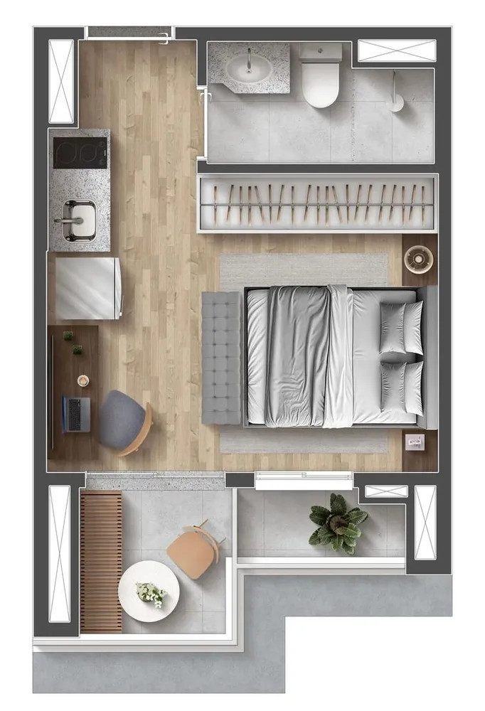 Kitnet-Studio, 21 m² - Foto 7
