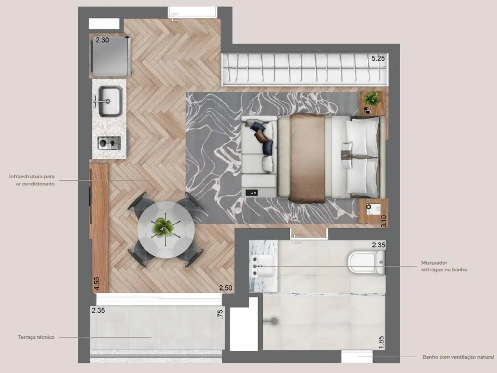 Apartamento, 1 quarto, 49 m² - Foto 3