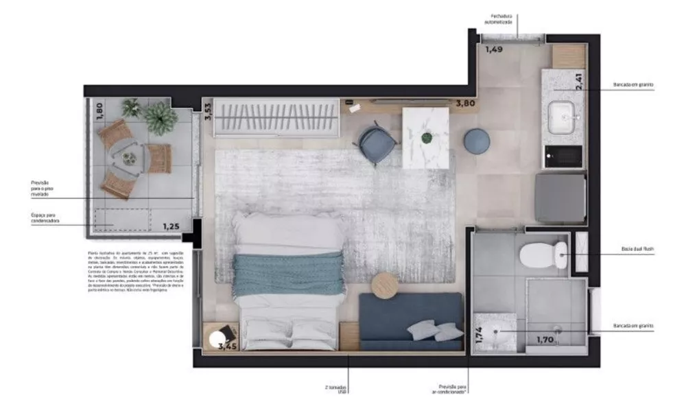 Apartamento, 1 quarto, 57 m² - Foto 3