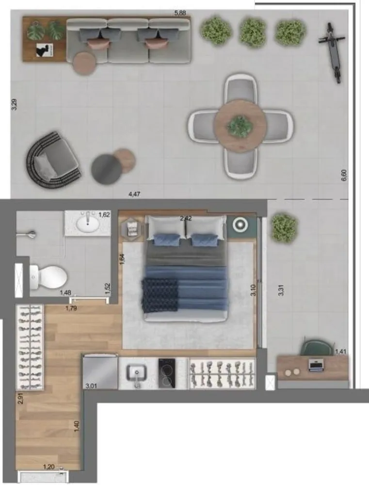 Kitnet-Studio, 21 m² - Foto 2