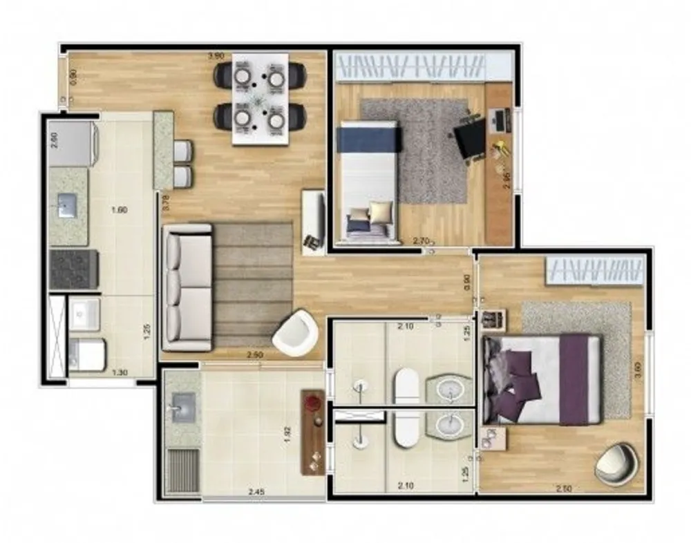 Apartamento, 3 quartos, 58 m² - Foto 11