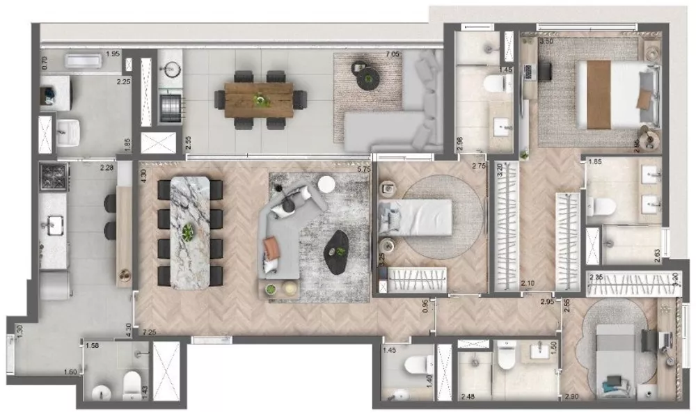 Apartamento, 3 quartos, 139 m² - Foto 3