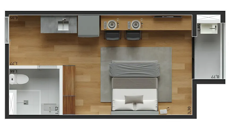 Kitnet-Studio, 18 m² - Foto 1