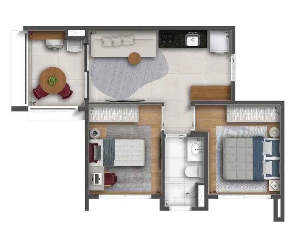 Apartamento, 1 quarto, 33 m² - Foto 12