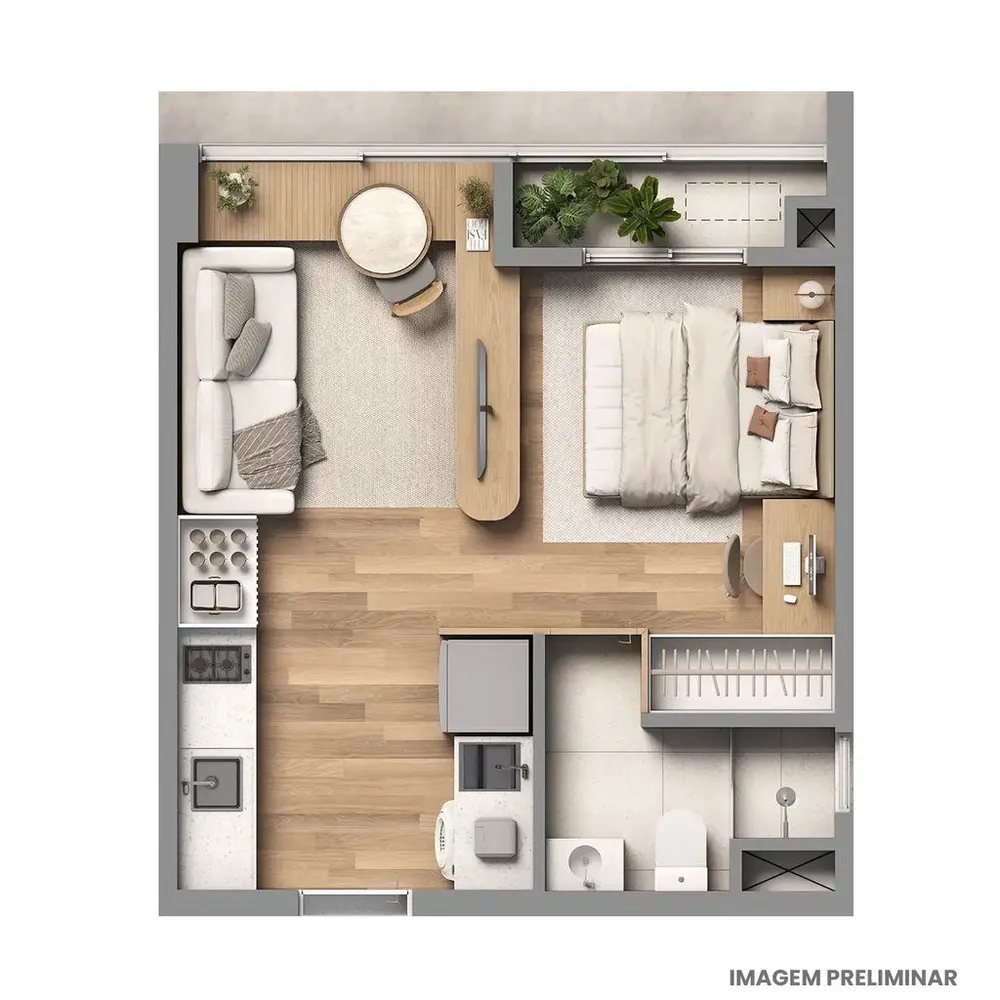Apartamento, 1 quarto, 29 m² - Foto 2