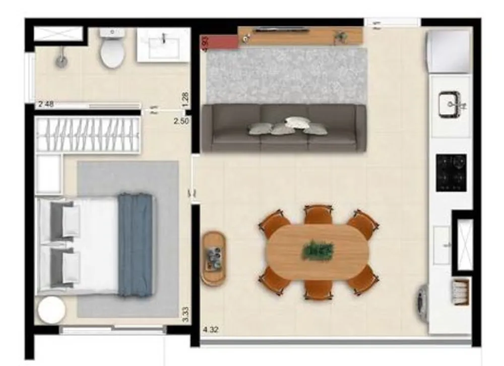 Apartamento, 1 quarto, 37 m² - Foto 7