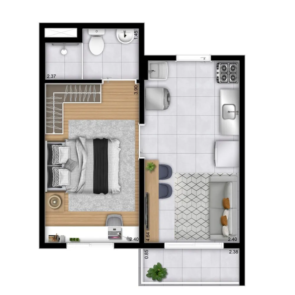 Kitnet-Studio, 29 m² - Foto 7
