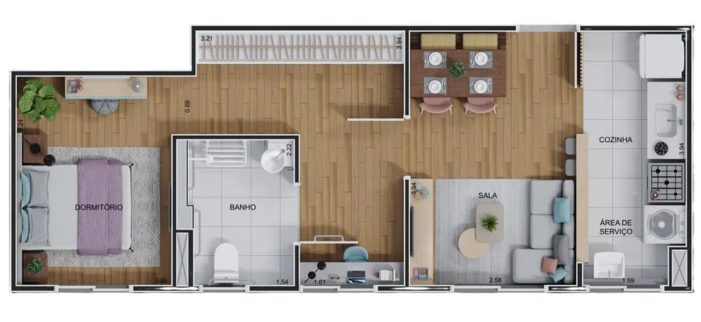 Apartamento, 2 quartos, 43 m² - Foto 1