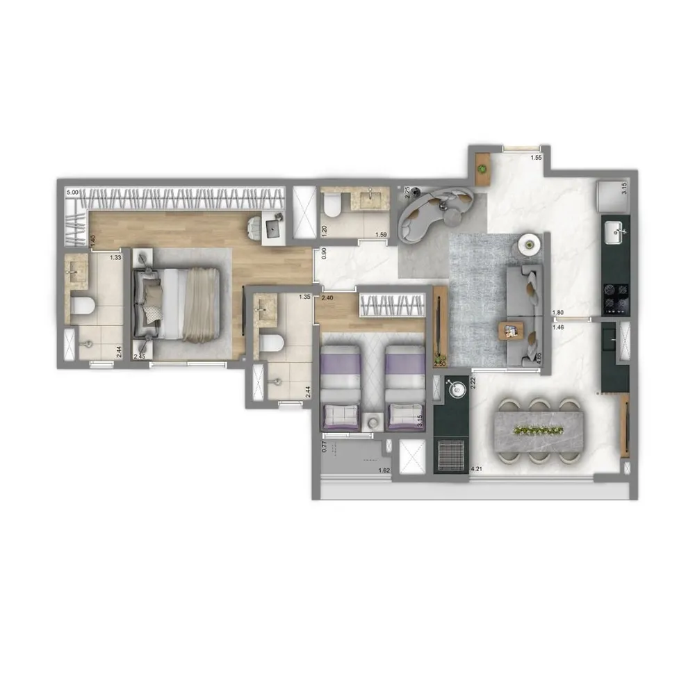 Apartamento, 2 quartos, 74 m² - Foto 8
