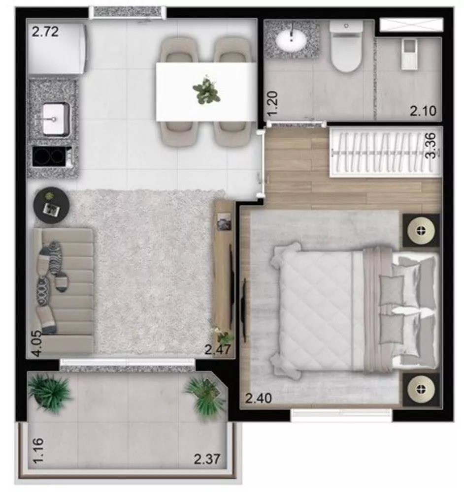 Apartamento, 2 quartos, 40 m² - Foto 1