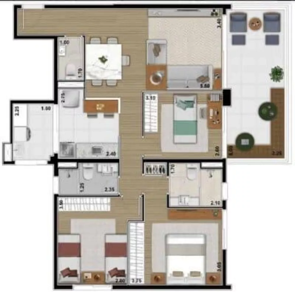 Apartamento, 3 quartos, 132 m² - Foto 3