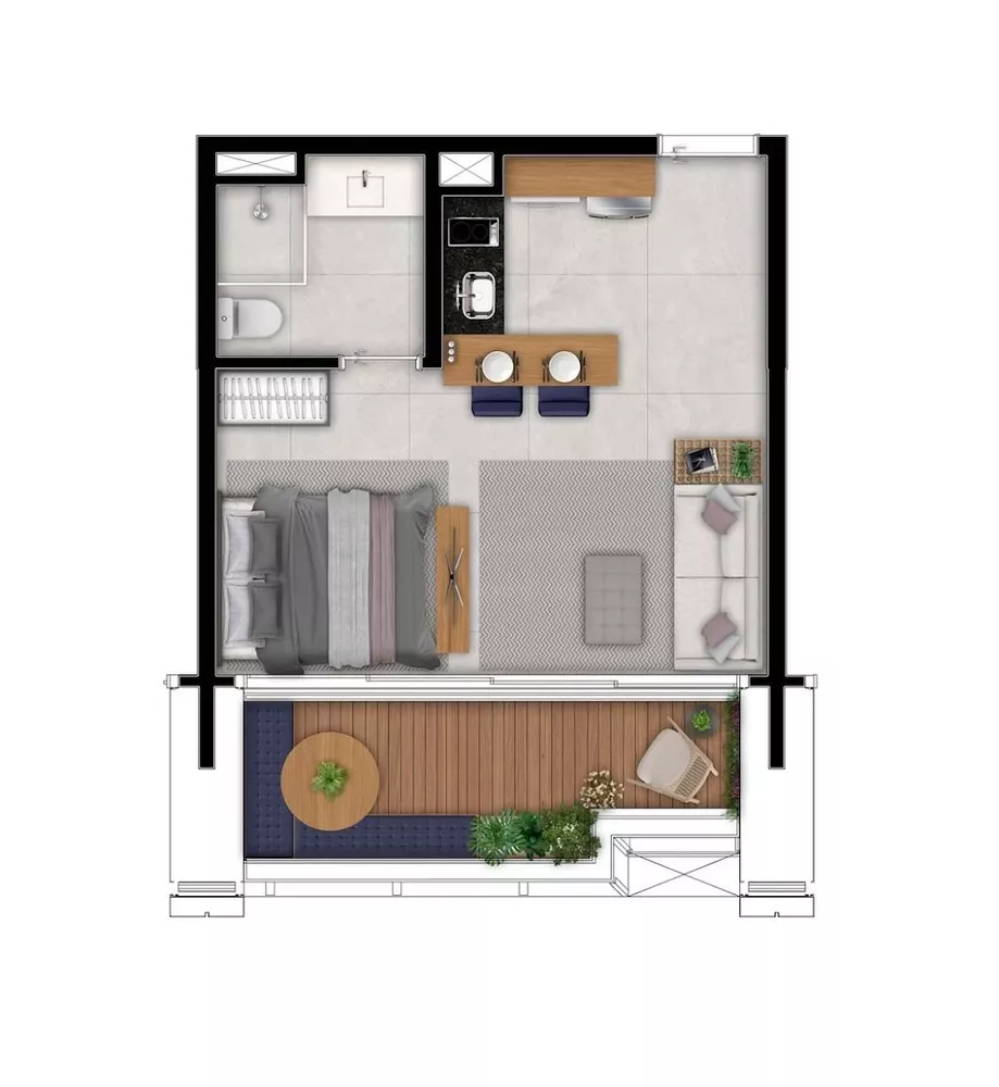 Kitnet-Studio, 34 m² - Foto 2