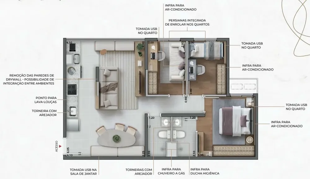 Apartamento, 3 quartos, 58 m² - Foto 11
