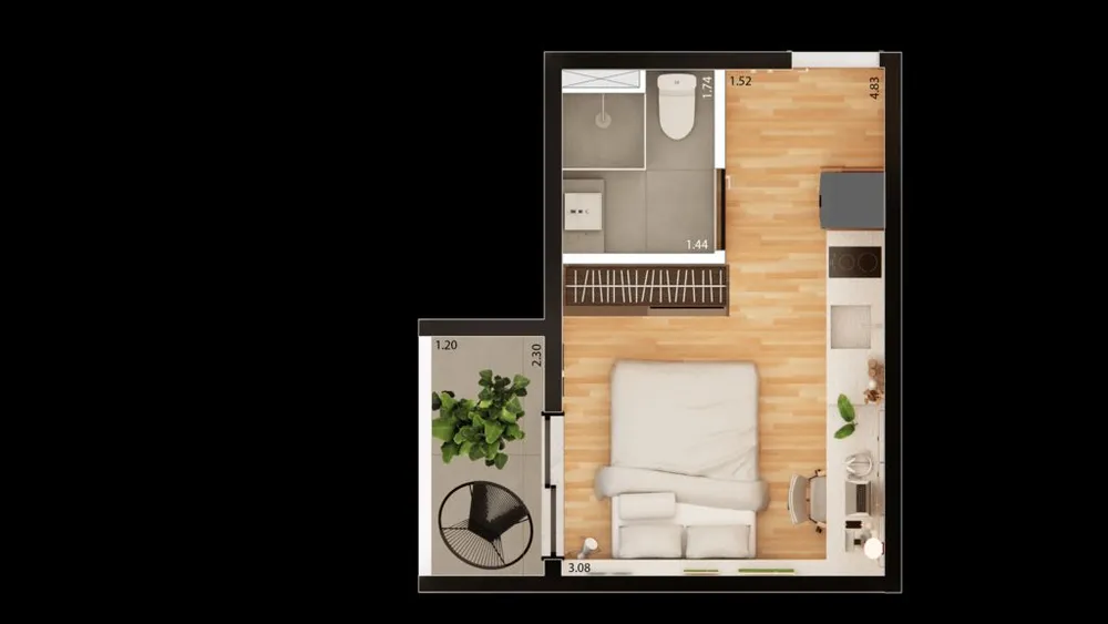 Kitnet-Studio, 17 m² - Foto 7