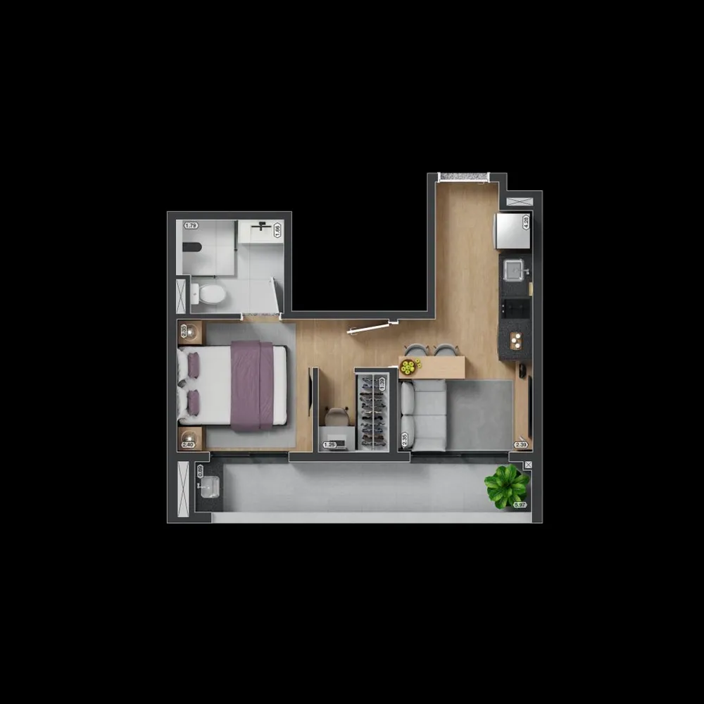 Apartamento, 2 quartos, 35 m² - Foto 2