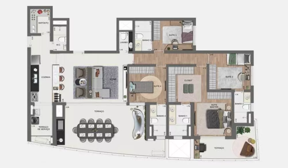 Apartamento, 4 quartos, 157 m² - Foto 3