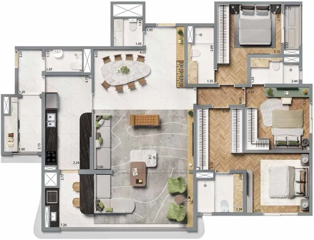 Apartamento, 3 quartos, 152 m² - Foto 7