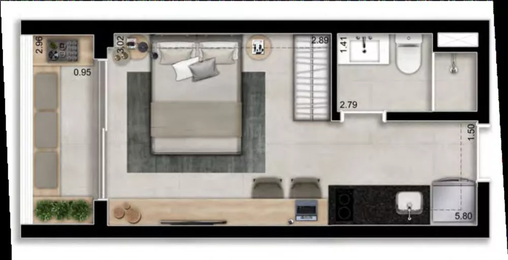 Kitnet-Studio, 23 m² - Foto 2