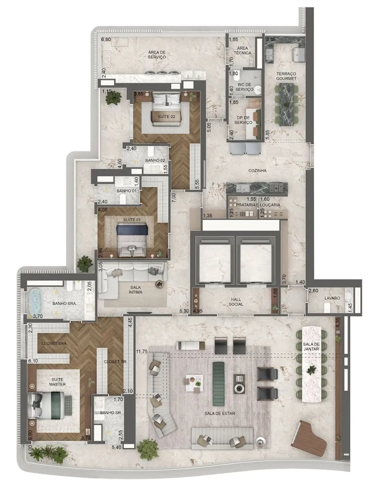 Apartamento, 4 quartos, 348 m² - Foto 4