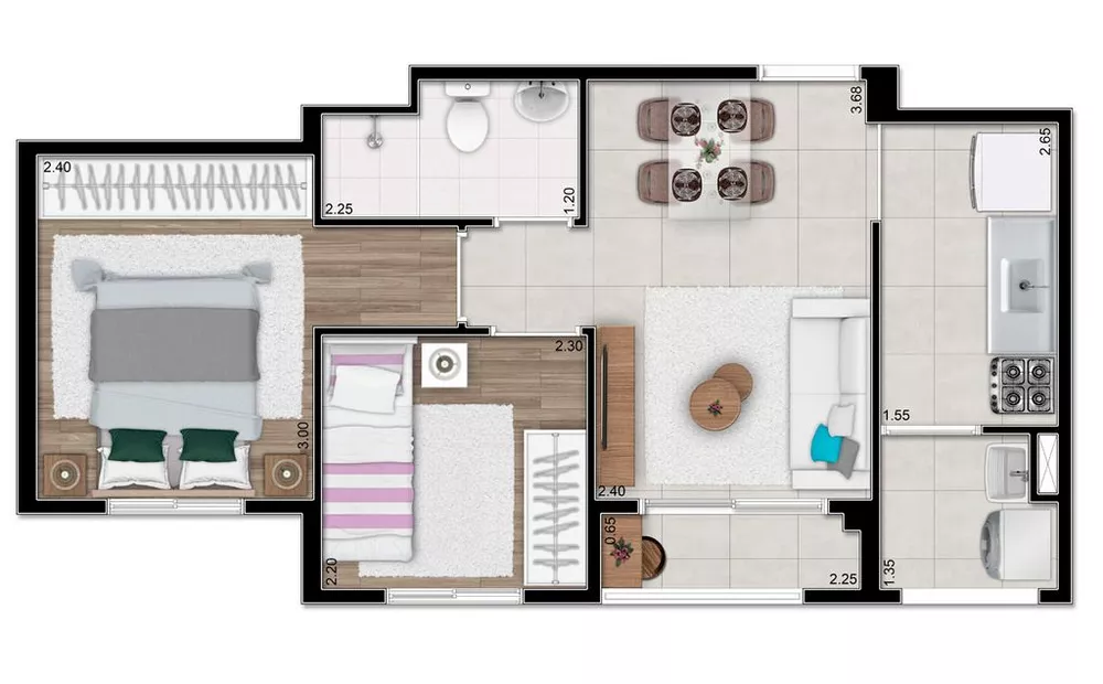 Apartamento, 2 quartos, 37 m² - Foto 1