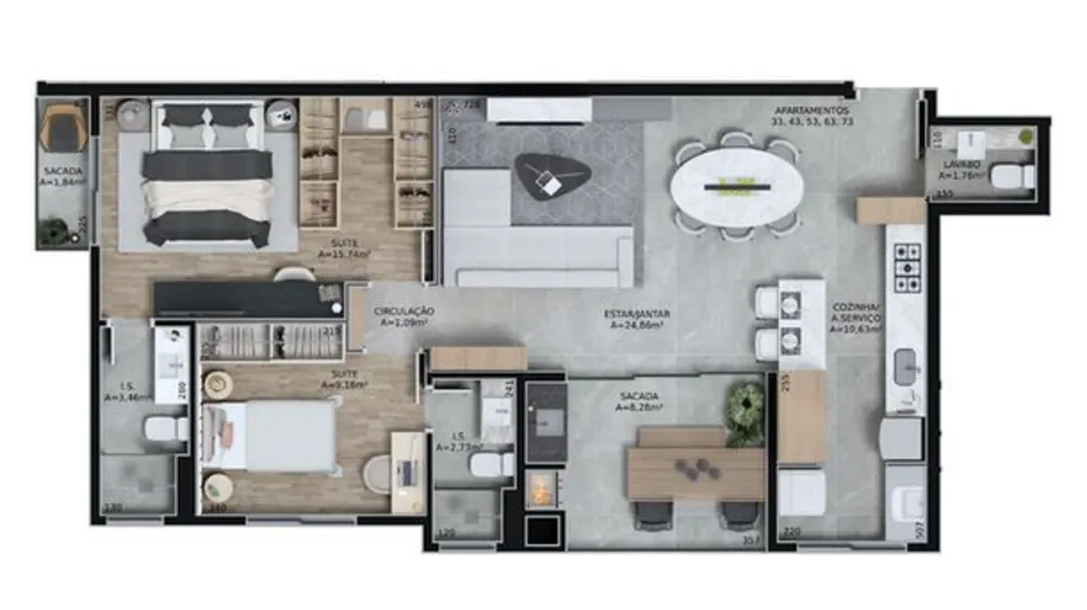Apartamento, 3 quartos, 213 m² - Foto 7
