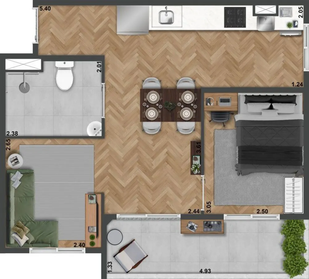 Apartamento, 1 quarto, 52 m² - Foto 1