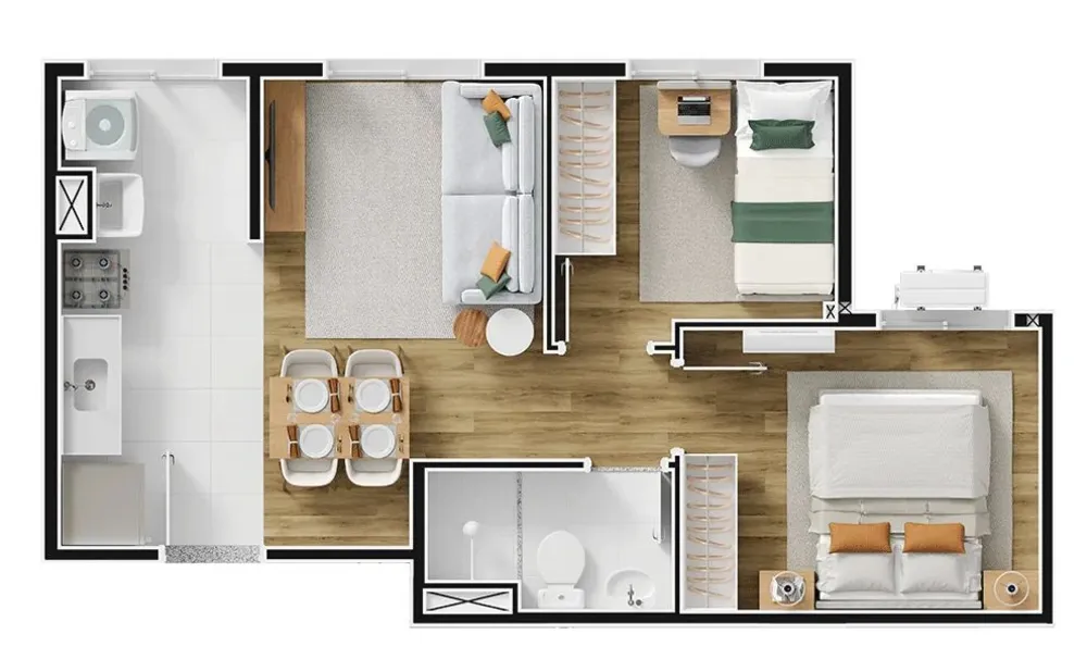Apartamento, 2 quartos, 35 m² - Foto 1