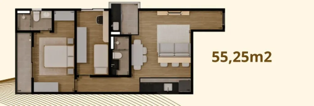 Apartamento, 2 quartos, 55 m² - Foto 2