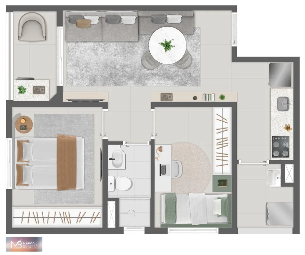 Apartamento, 2 quartos, 37 m² - Foto 4