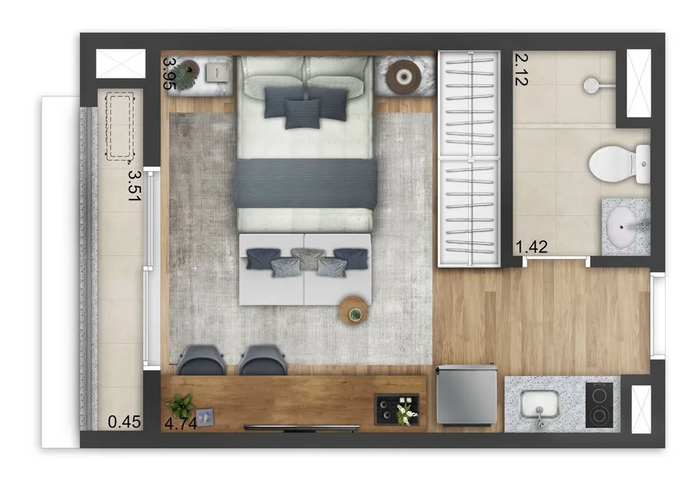 Apartamento, 1 quarto, 32 m² - Foto 7