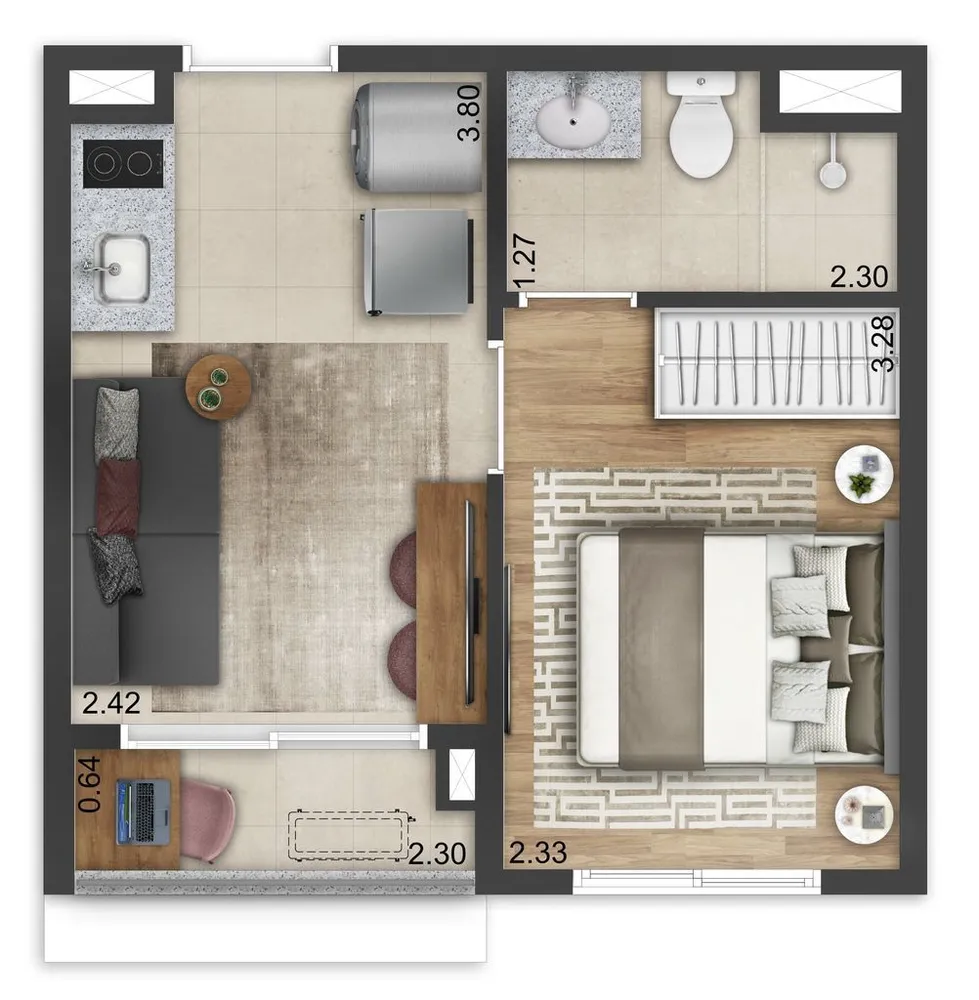 Apartamento, 1 quarto, 32 m² - Foto 6