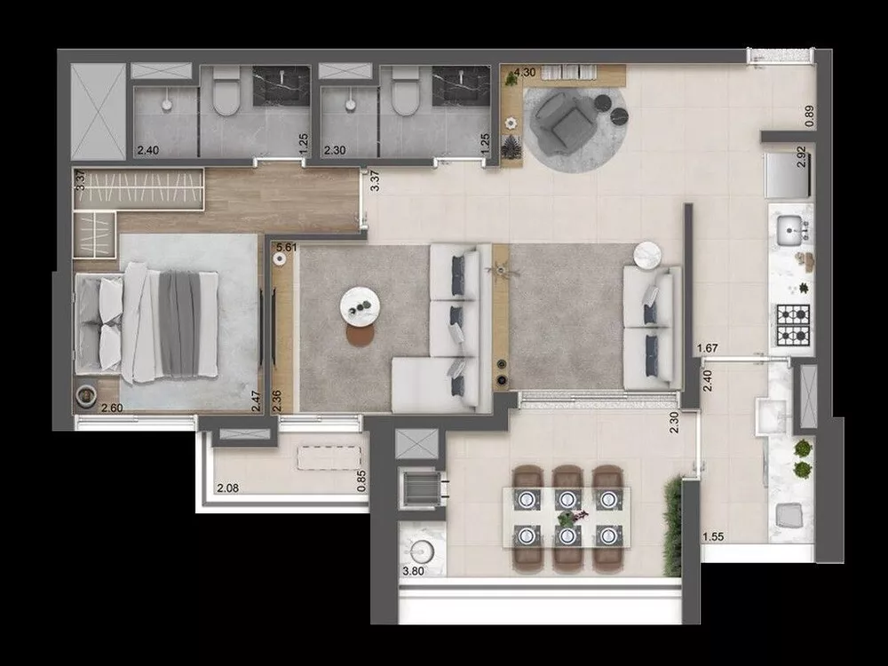Apartamento, 3 quartos, 122 m² - Foto 2
