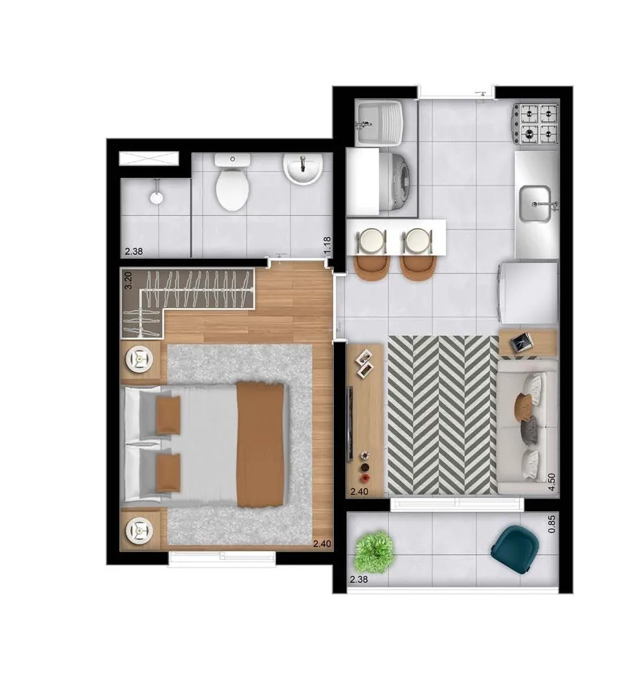 Apartamento, 1 quarto, 26 m² - Foto 8