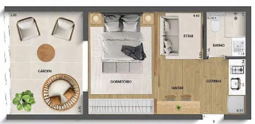Kitnet-Studio, 36 m² - Foto 6